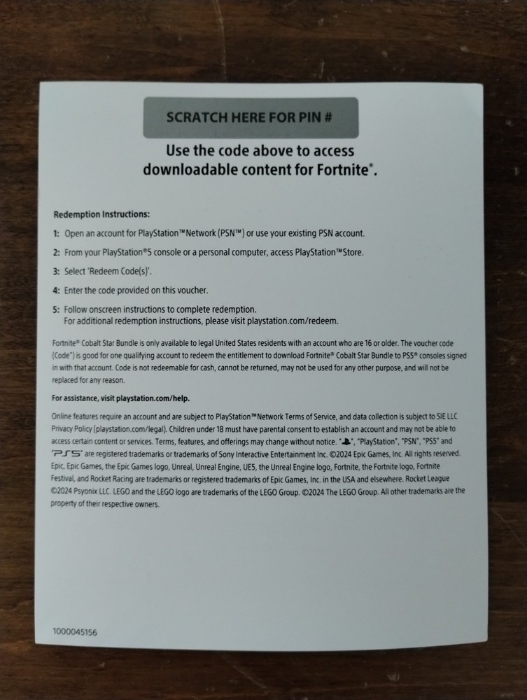 Fortnite Cobalt Star Bundle Code Card 1000 Vbucks