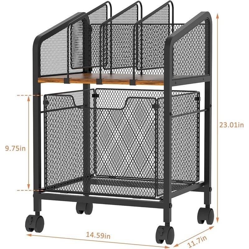 Rolling File Cabinet Adjustable Dividers Ample Storage Easy Move Organizer New