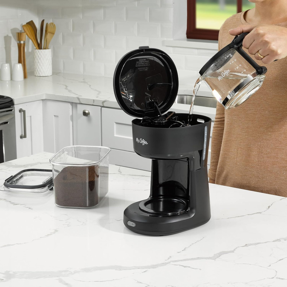 Mr. Coffee 5-Cup Mini Brew Switch Coffee Maker, Black