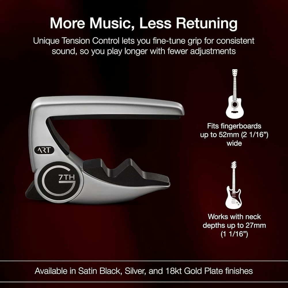 Guitar Capo - Steel String Silver - Adaptive Radius Tech