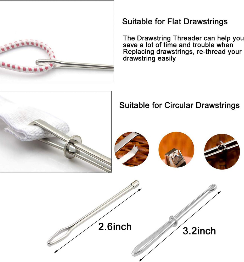 8 Pieces Drawstring Cords Replacement Drawstrings with Easy Threaders for Swe...