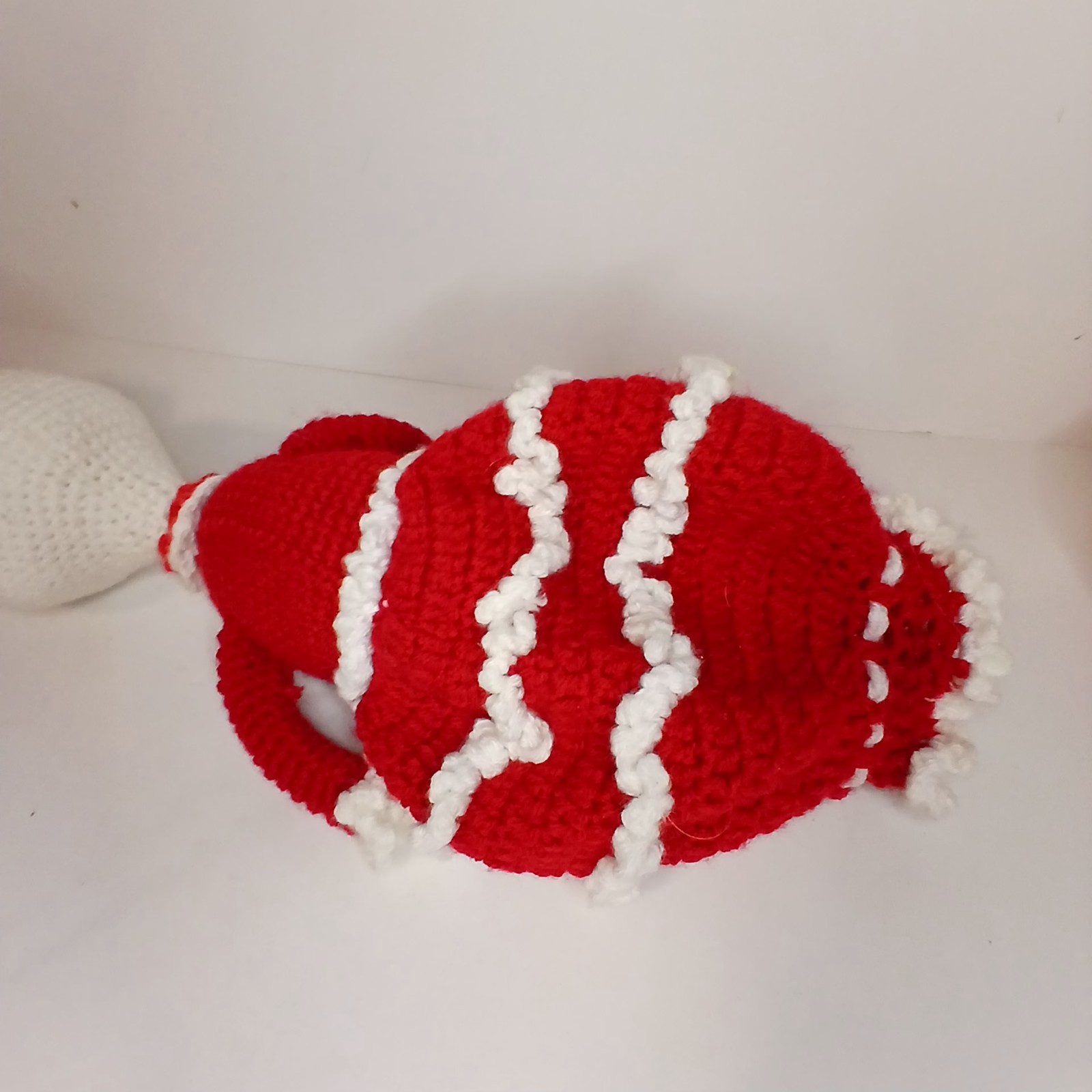 Handmade Crochet Bunny Doll Toilet Paper Roll Cover Red White Amigurumi Vintage