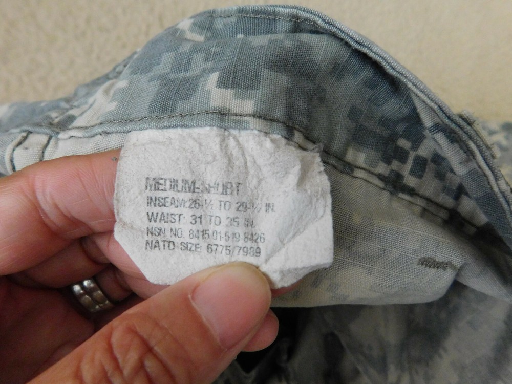 US ARMY ACU PANTS SIZE MEDIUM - SHORT