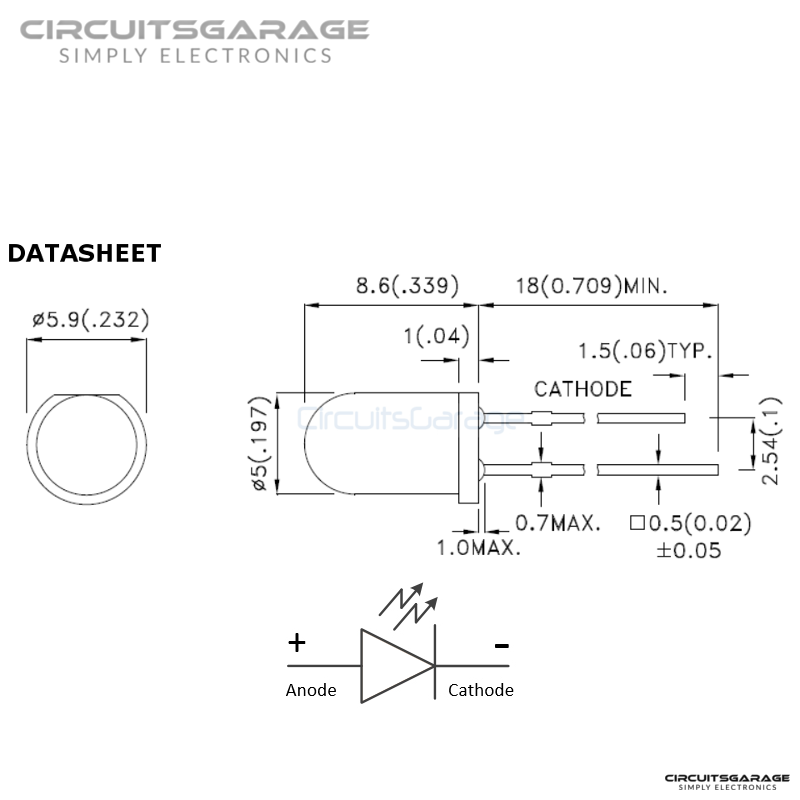 50 X 5mm Ultra Bright Water Clear White LED Light Emitting Diode Bulb - USA