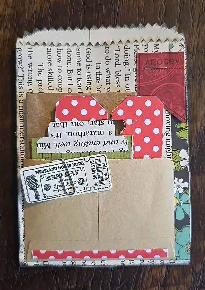 15 Piece Handmade Junk Journaling Ephemera Pack Folio Pocket Tags