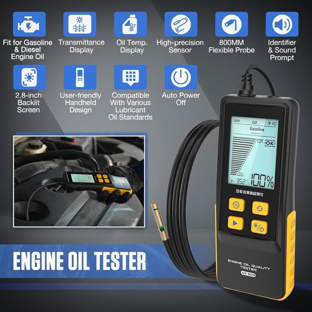 Engine Oil Tester Quality Tester Analyzer Detector High-precision Car Engine Oi