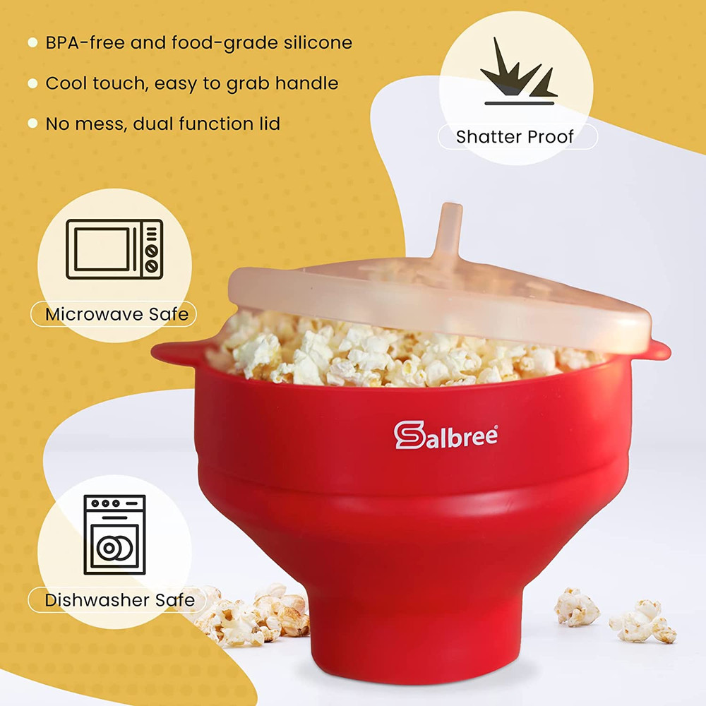 The Original Collapsible Silicone Microwave Popcorn Popper Maker Machine, Micro