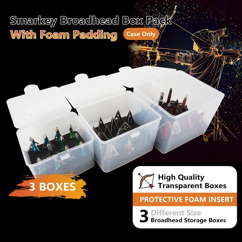 Smarkey Broadhead Box, Archery Storage Case, Arrow Head transparency