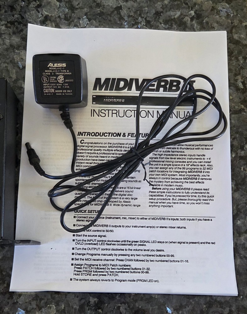Alesis Midiverb II Digital Multi-Effects Processor Rack Mount 2-Channel Reverb