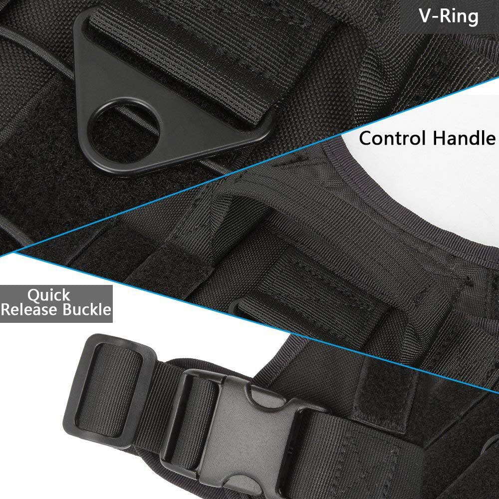 Tactical Dog Harness with Handle Large Military Working Dog Vest for Training