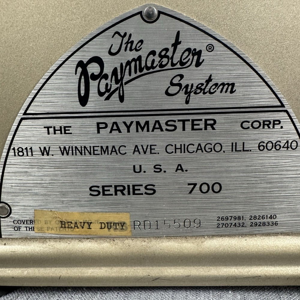 Vintage Paymaster Series 700 Mechanical Adding Machine w/ Cover Display Untested