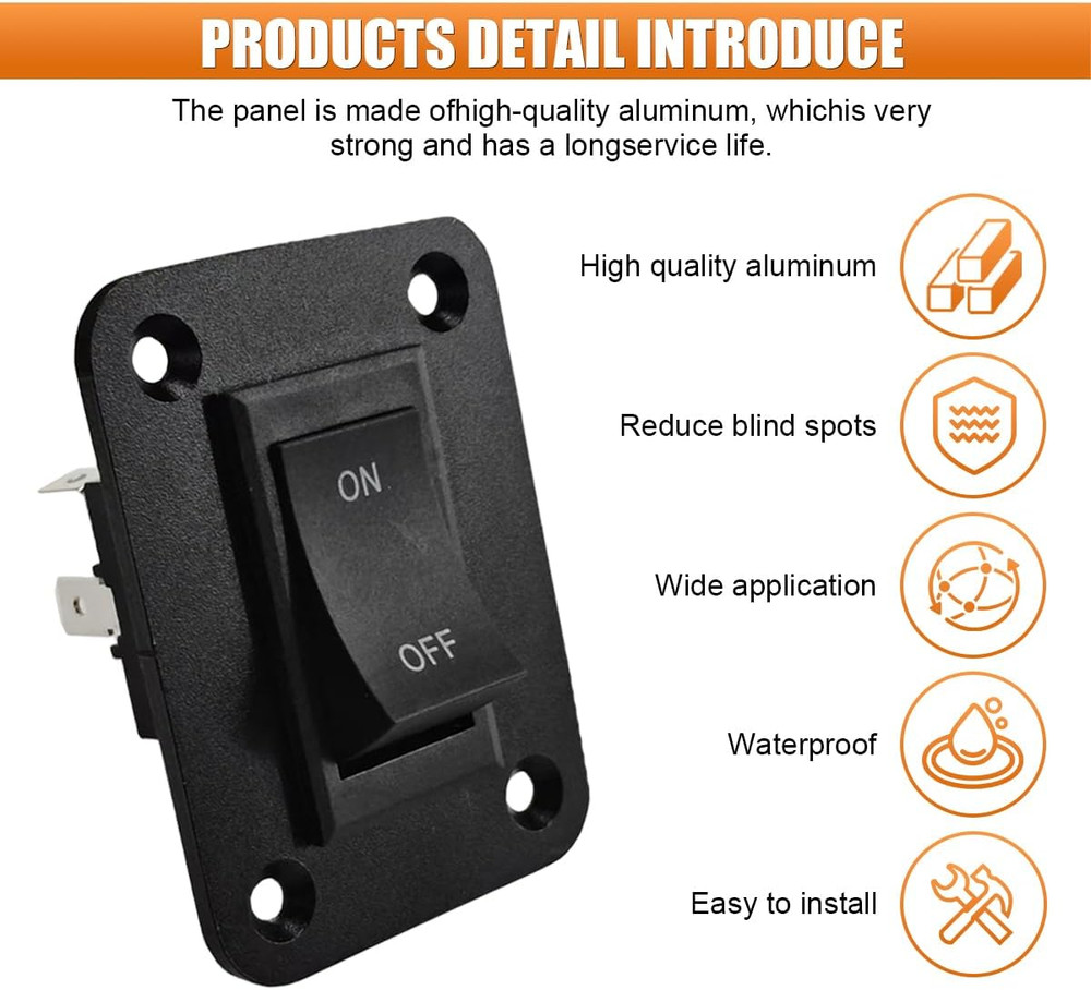 4 Pin Rocker Switch, 12V 20A DPST On-Off Switch Panel, Momentary Toggle Switch w