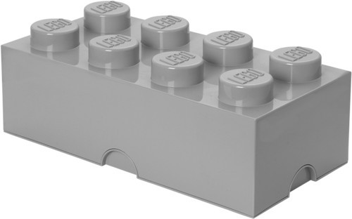 LEGO Storage Brick with 8 Knobs, Grey [New Toy] Gray, Brick