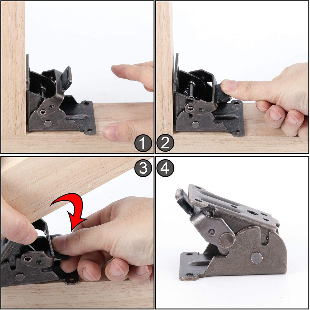 8 PCS 0-90 Degree Folding Table Legs Bracket, Hardware Self Locking Hinge Foldab