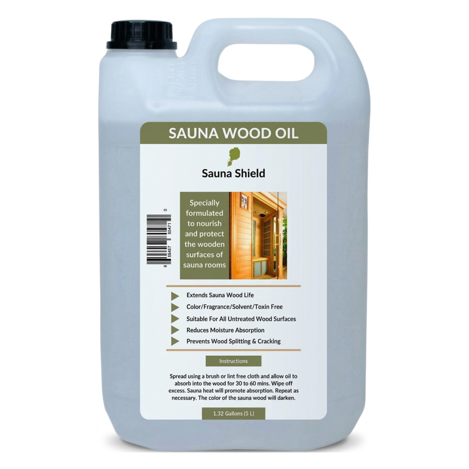 Sauna Shield™ Sauna Wood Oil - (1.32 Gallons) | Deep Protection for Sauna Wood
