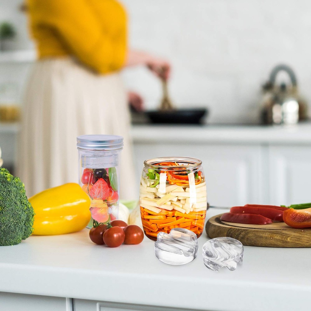 TOPZEA 9 Pack Fermentation Glass Weights with Easy Grip 2.7" diameter, Clear