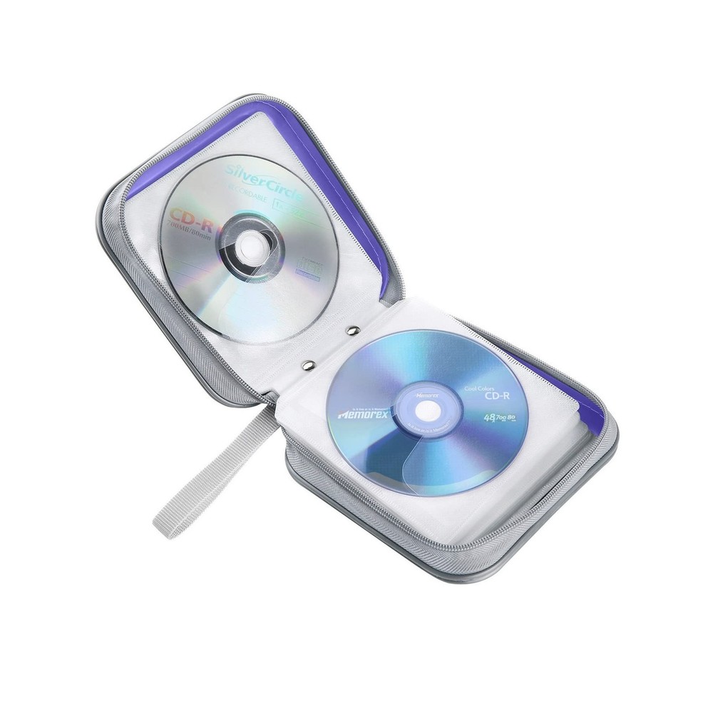Siveit CD Case, 40 Capacity CD/DVD Case Holders Wallet Hard Plastic DVD Disc ...