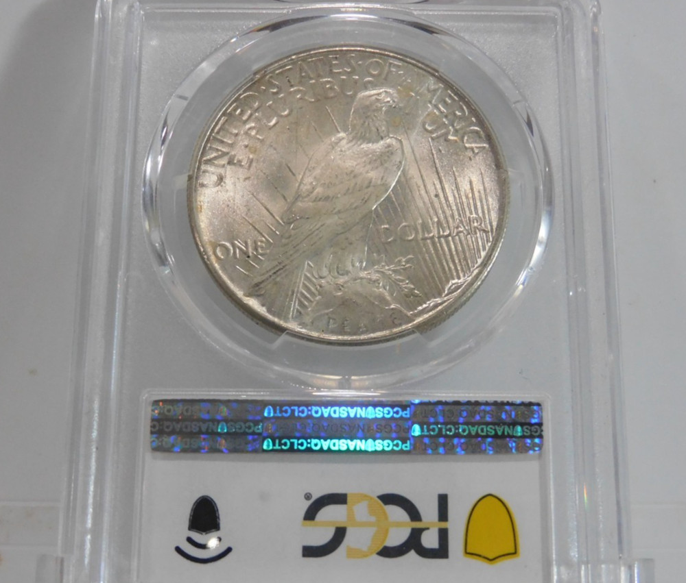 GOLD SHIELD! 1925-P Peace Silver Dollar, PCGS MS-66!