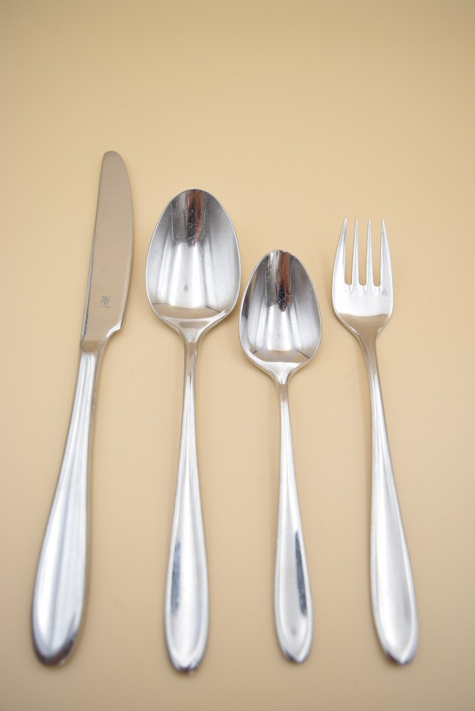 4pc WMF Cromargan Shadowpoint Flatware Set Knife Tablespoon Teaspoon Dinner Fork