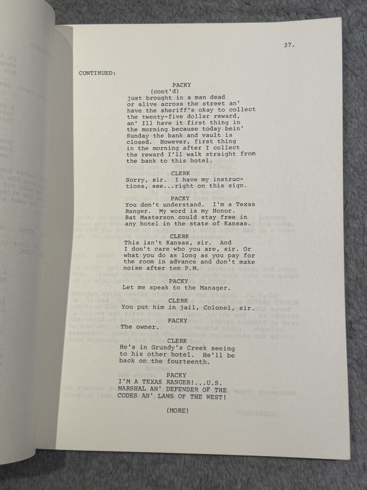 "COLONEL PACKY" by Larry Hankin SCRIPT SCREENPLAY