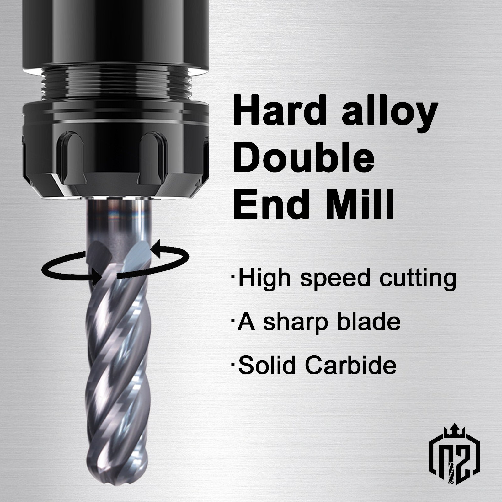 5 PCS 3/16" 4 Flute 2" Overall Length Ball Nose Carbide End Mill AlTiN Coated