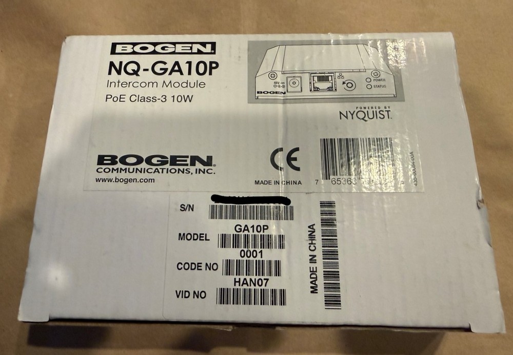 Bogen NQ-GA10P Intercom Module PoE Class-3 10W