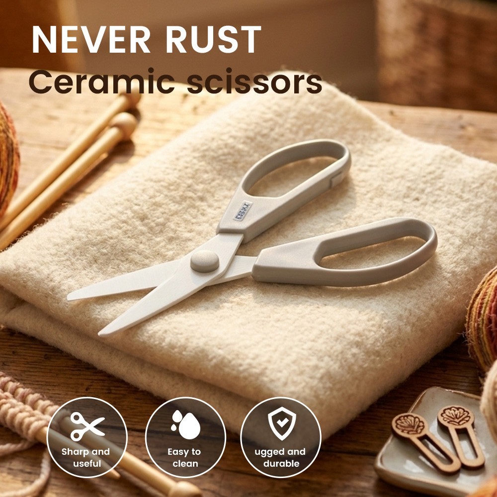 Premium Ceramic Scissors Ultra Sharp Rustproof Lightweight for Kitchen&Office