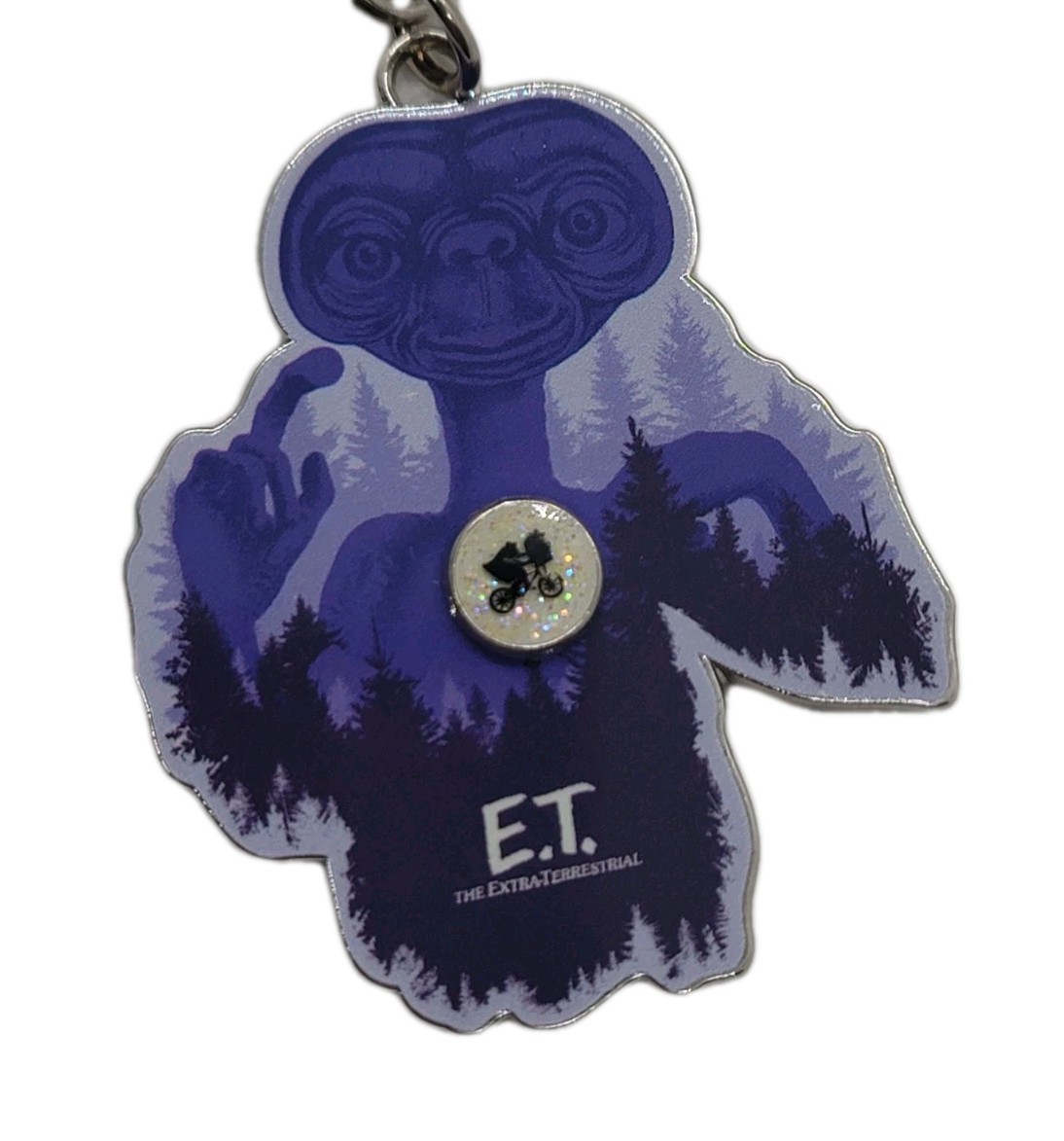 Universal Studios E.T. Silhouette & Riding in Elliot's Bike Keychain New Ship