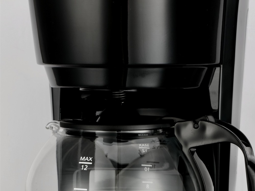 12 Cup Black Coffee Maker with Removable Filter Basket