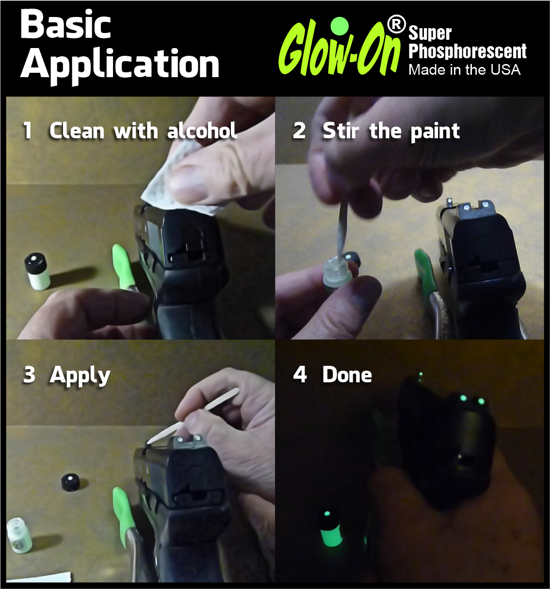 Glow-On ORIGINAL Glow Paint For Gun Sights, Fishing Lures, 4.6 ml Vial, Bright