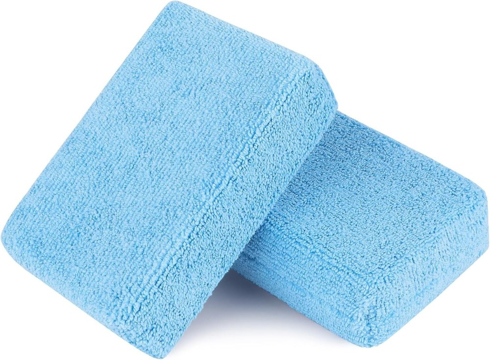 2 Pack Microfiber Applicator Pads for Car Wash & Detailing Blue
