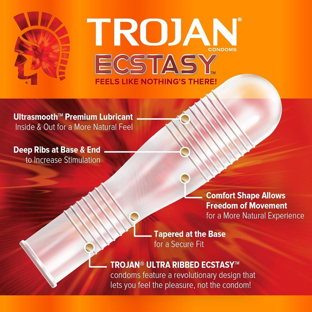 Double Ecstasy Lubricated Condoms - 10 Count