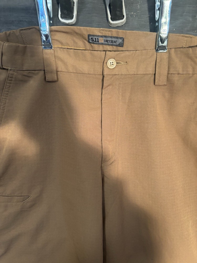 5.11 Tactical Pants Men Brown Solid Rip Stop Pattern Regular Size 36x34 US36/34