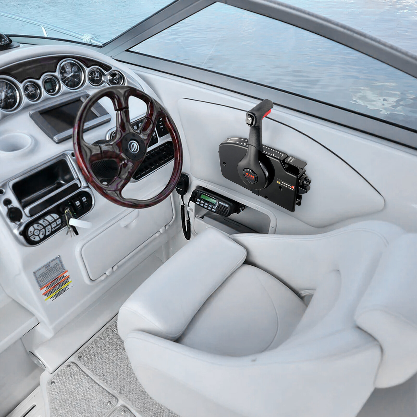 VEVOR Outboard Throttle Remote Control Box Side-Mounted for Mercury PT 2-Stroke