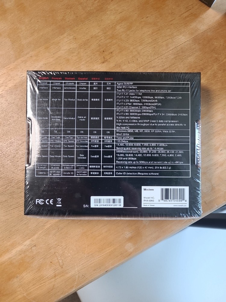 Rosewill RNX-56AG 56K V.92 Software-Based Data/Fax PCI Modem Adapter Card