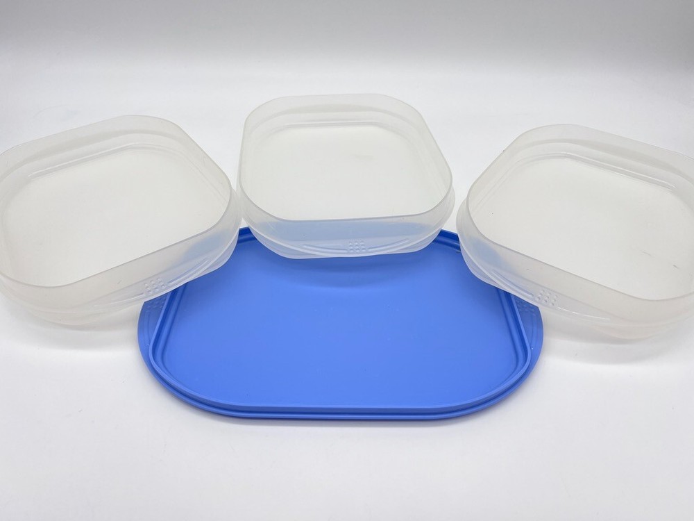 Set Tupperware Fridge Stackables Deli Keepers Meat Cheese Oval Container #2576