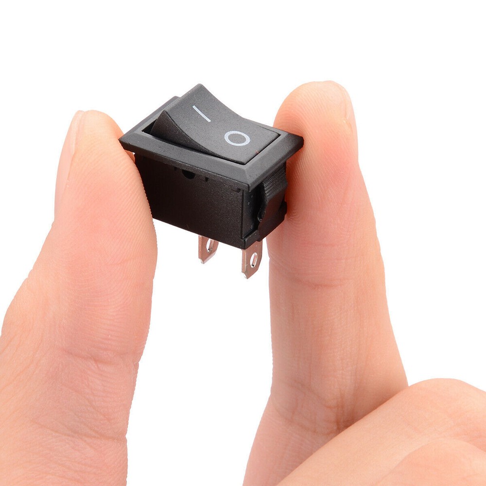 2x Black On/Off Switch Rocker Toggle Press Flip Square Rectangle Basic AC/DC