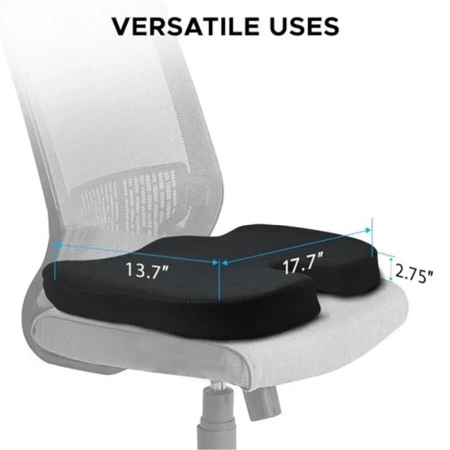 Memory Foam Seat Cushion Office Chair Car Seat Pad Coccyx Tailbone Pain Relief