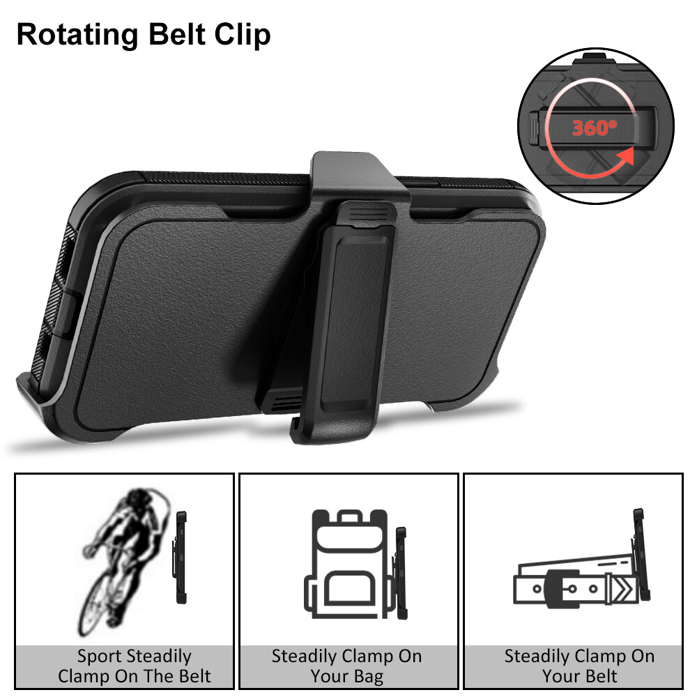 For iPhone 15 Pro Max 14 13 12 11 Shockproof Case Defender Cover With Belt Clip