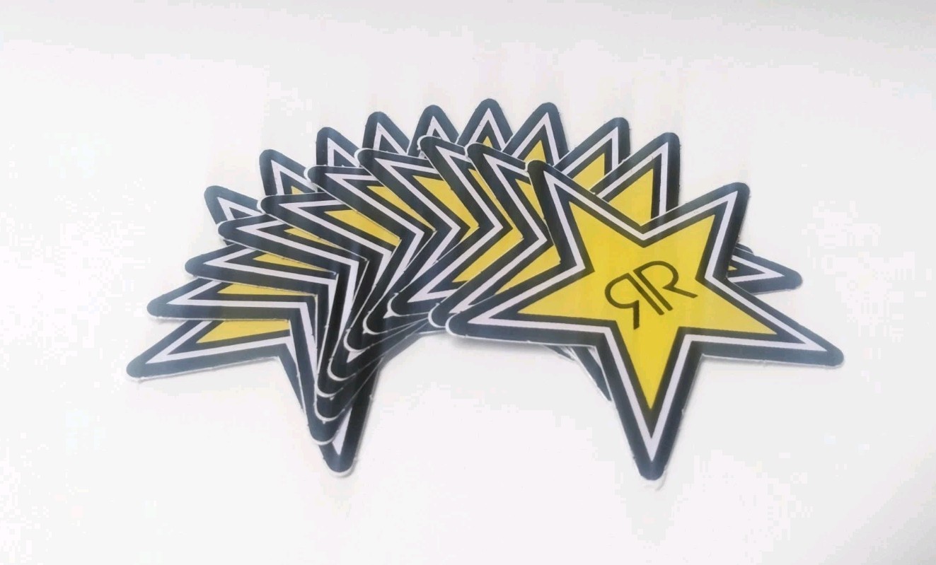 10 Rockstar Energy Star Decals Stickers LOT Official 2.5X2.5 Inches Approx