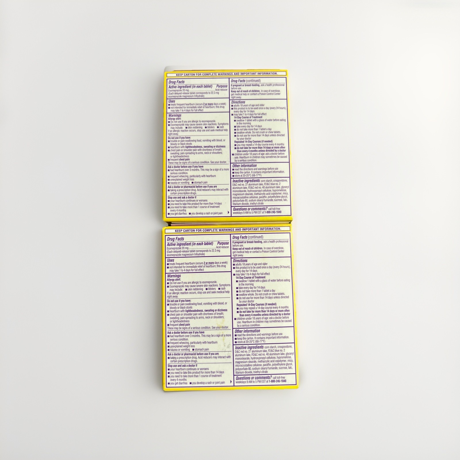 2 Bottles! Nexium 24hr Delayed Release Heartburn Relief 20 mg TABLETS- Exp 8/26