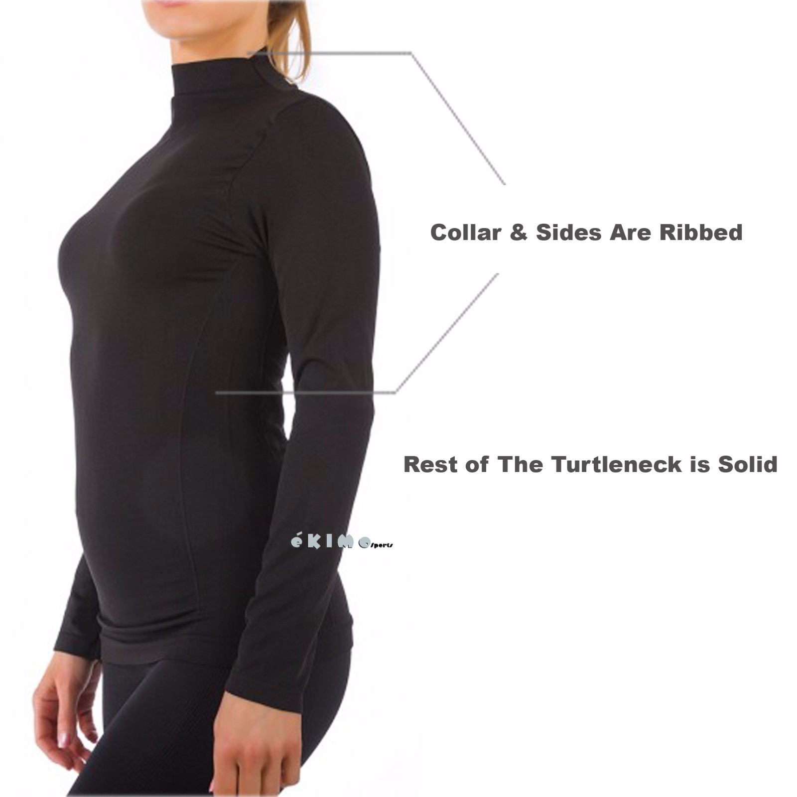 Women Mock Neck Long Sleeve Shirt Turtleneck Top Stretch Slim Fit Tee Shirt
