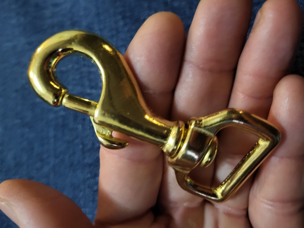 3" Solid Brass Swivel Snap Clip with 1" Strap Square Eye SWL 66 (2 Count)
