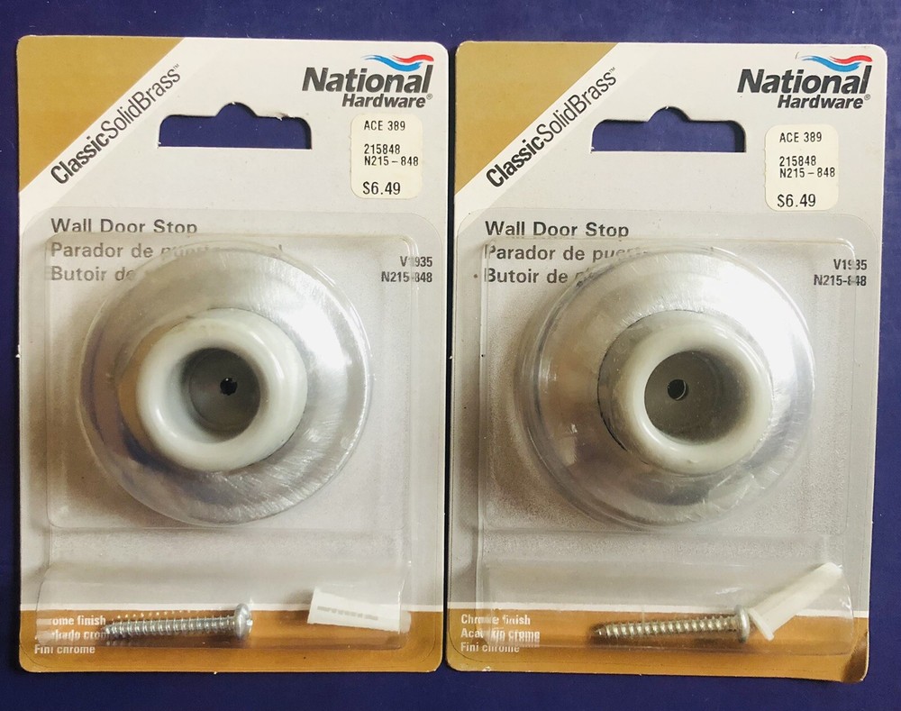 2 Units - National Hardware N215-848 V1935 Wall Door Stop - Solid Brass