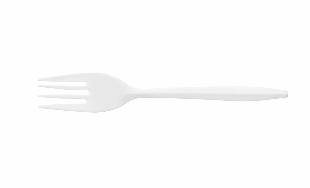 6000 Pack - Disposable Heavy Weight Individually Poly Wrapped White Fork