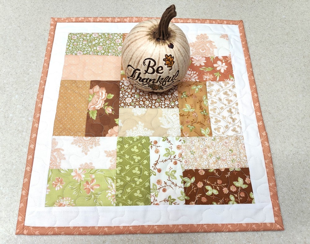 Harvest Autumn Second Spring Cinnamon & Cream Fall Handmade Small Quilt