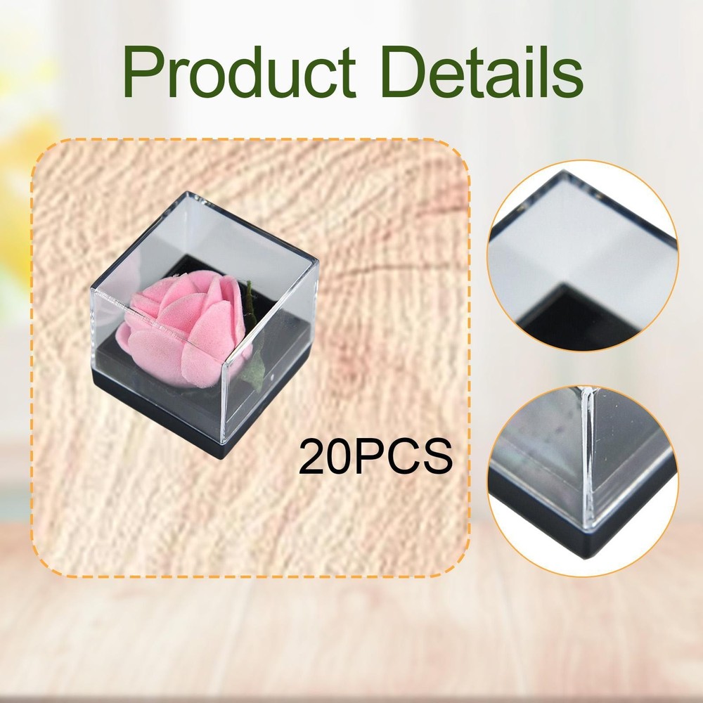 20x Mineral Display Boxes Organizers Versatile Square Display Cases Sample