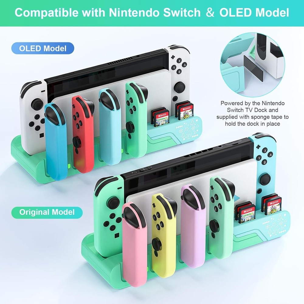 Switch Controller Charging Dock - Animal Crossing & Switch OLED Model Joycons...