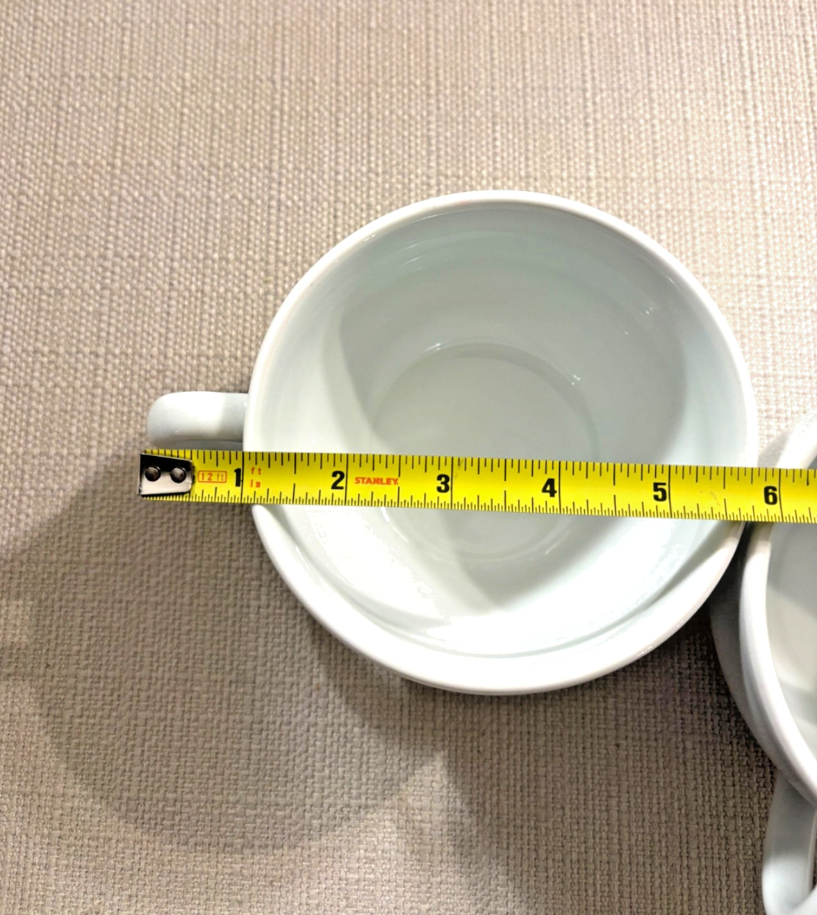 2 Apilco All White Porcelain Extra Large Cups Opera? Excellent Condition