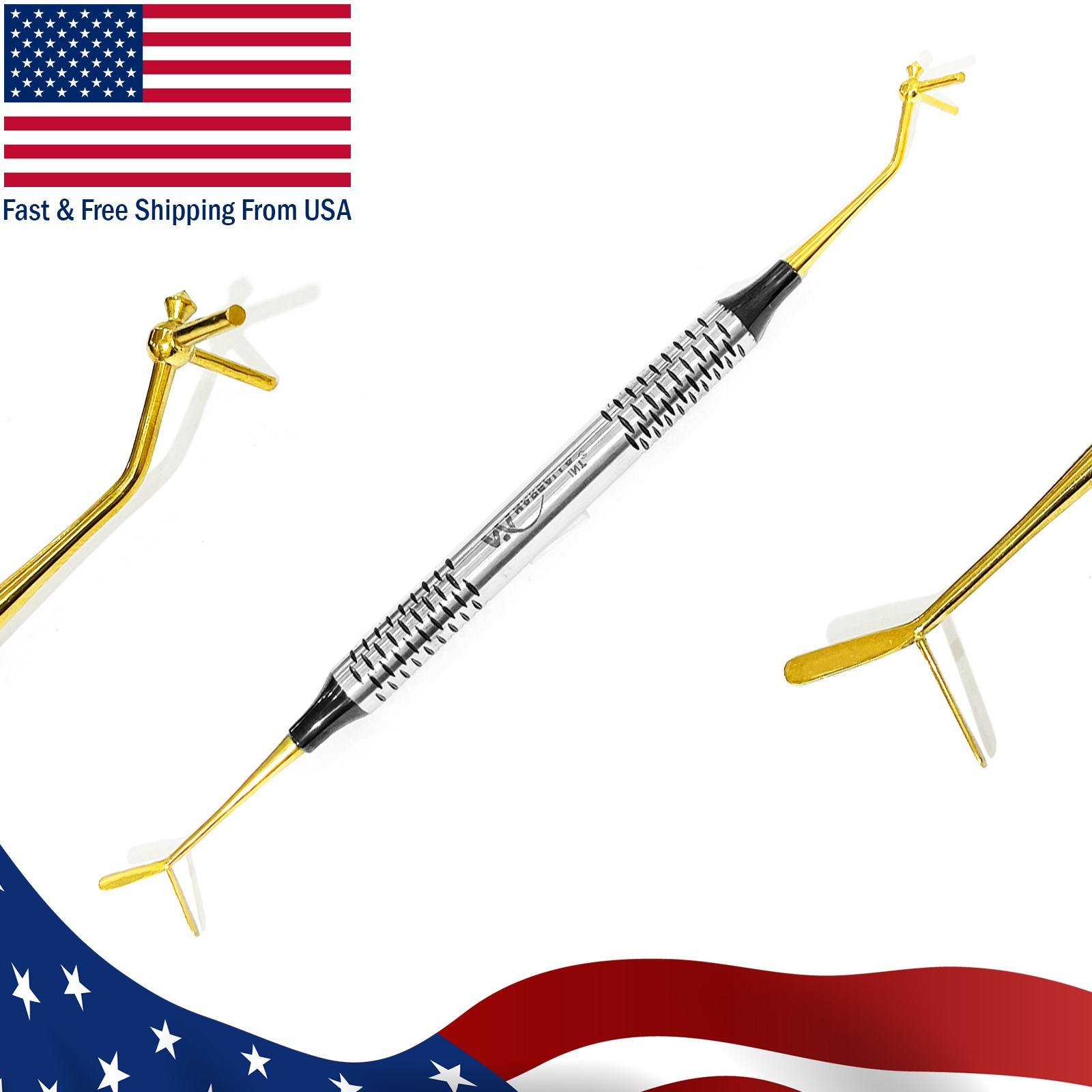 Multi Function 5in1 Dental Composite Filling Instrument Gold Coated Double End